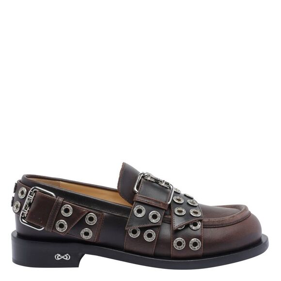 Mach & Mach Women Buckle Belt Vintage Loafers